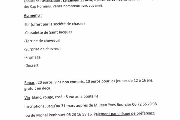 Repas ACCA Saint Lunaire